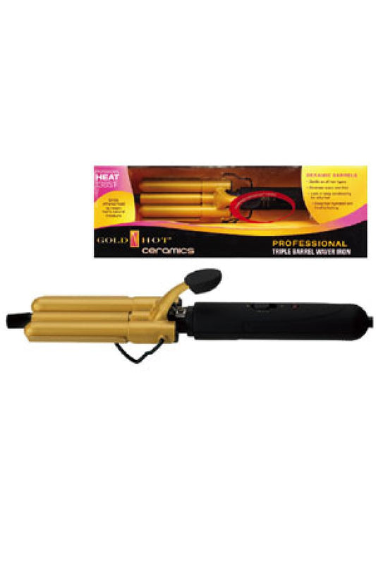 Gold'N Hot GH2165 Ceramic Triple Barrel Waver on/off