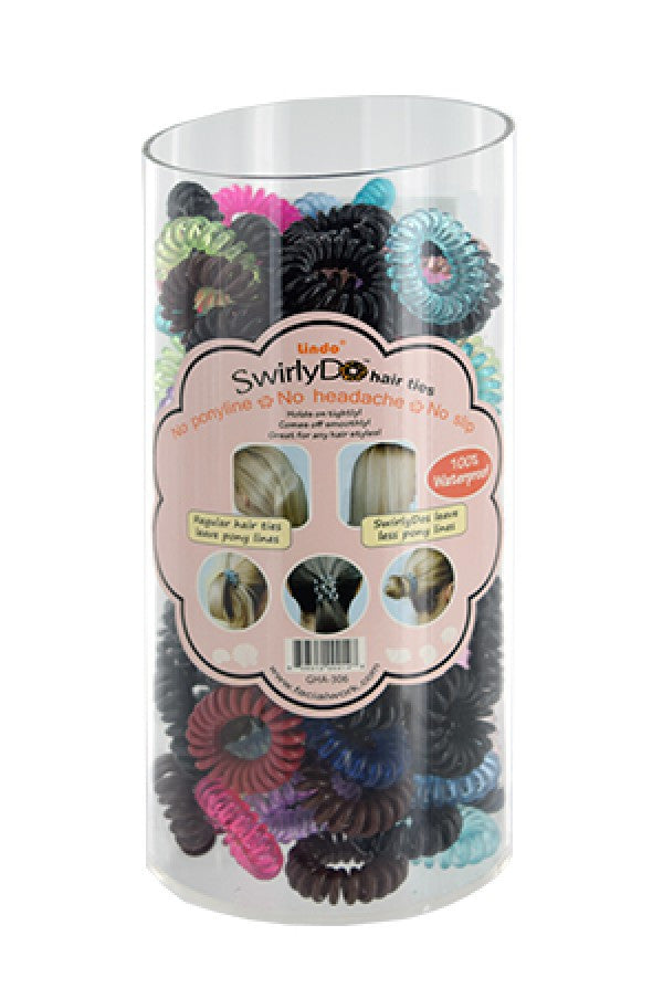 GHA306 Hair Ties Swirly Do (135pcs/jar) -Jar
