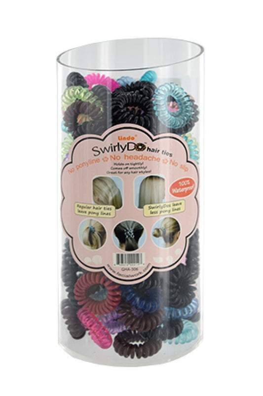 GHA306 Hair Ties Swirly Do (135pcs/jar) -Jar