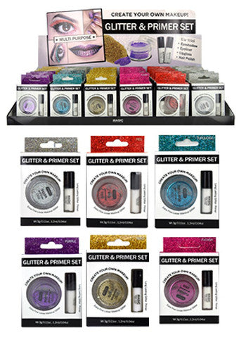 Magic  Glitter & Primer set 36pcs EYE1013Asst (6 kind* 6 each) -ds