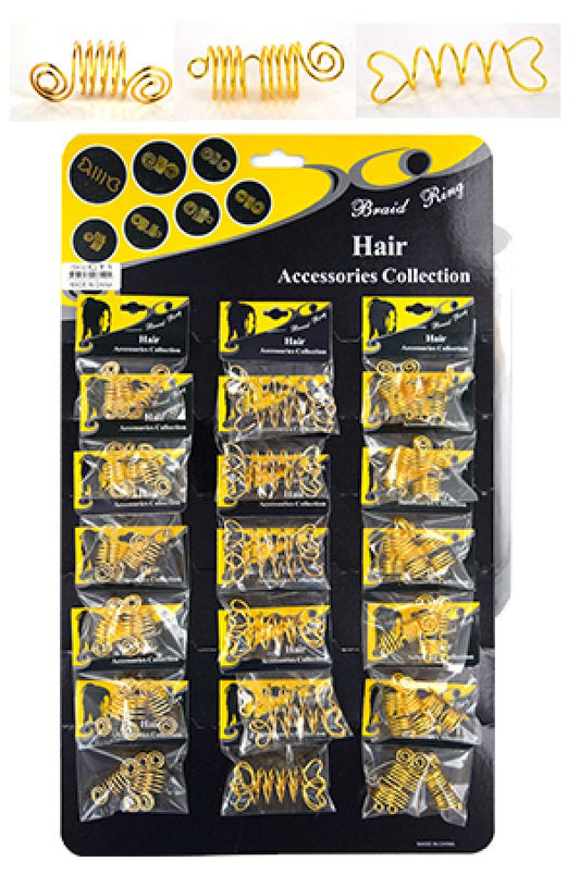 CT1  GOLD(COIL SHAPE) Hair & Nail Ring Bead 18/pk - pk
