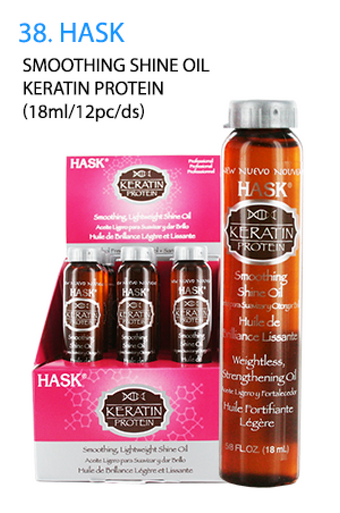Hask-38 Smoothing Shine Oil-Keratin Protein (18ml/12pc/ds)
