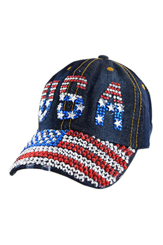 67904 Fashion Rhinestone Cap -pc