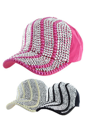 67928 Fashion Rhinestone Cap -pc