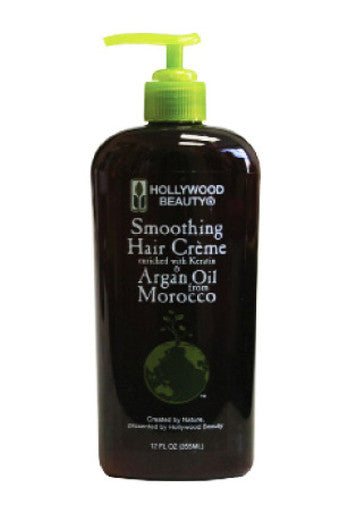 Crème capillaire lissante à l'huile d'argan Hollywood Beauty-39 (12 oz)