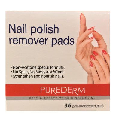 Tampons dissolvants pour vernis à ongles PUREDERM (36 tampons)