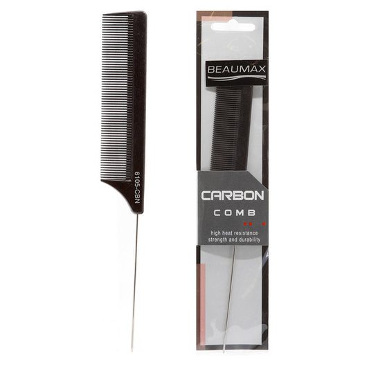 BEAUMAX Carbon Metal Pin Tail Comb