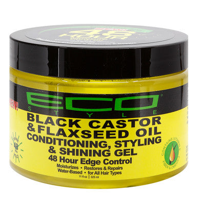 ECO 48hr Edge Control Gel [Black Castor & Flaxseed Oil] (11oz