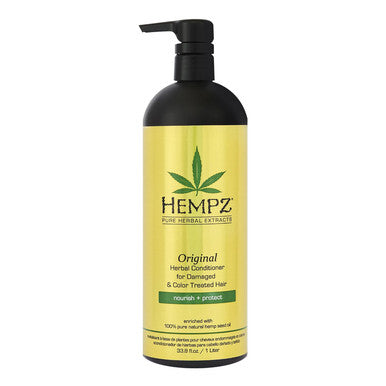 HEMPZ Après-shampooing original à base de plantes pour cheveux abîmés et colorés (33,8 oz)