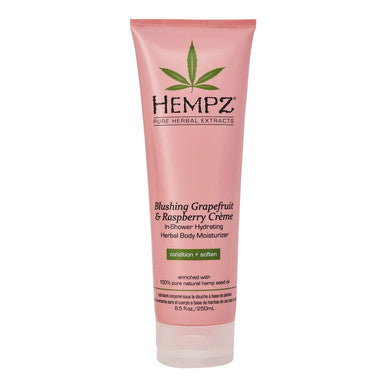HEMPZ Blushing Pamplemousse et crème de framboise hydratant pour le corps à base de plantes sous la douche (8,5 oz)