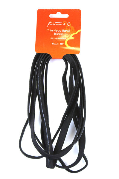 KIM & C Silicone Head Band (6pcs) #Black