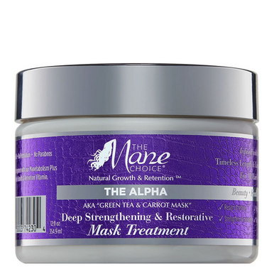 THE MANE CHOICE Traitement de masque fortifiant et réparateur en profondeur au thé vert et à la carotte (12 oz)