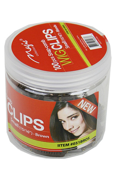 MAGIC COLLECTION 100pcs Wig Clips [Small] #Brown [Jar]
