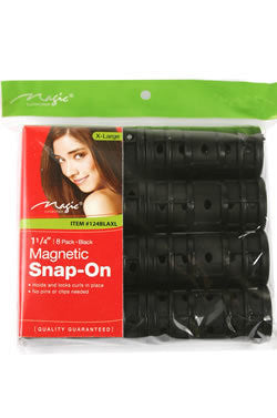 MAGIC COLLECTION 8pcs Magnetic Snap-On Roller #X-Large Black