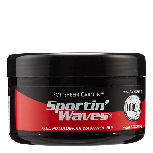 SPORTIN' WAVES Gel Pomade [Black] (3.5oz)