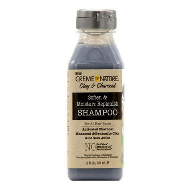 CREME OF NATURE Shampooing adoucissant et hydratant à l'argile et au charbon (12 oz)