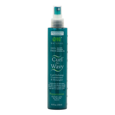ON NATURAL Curl &amp; Wavy Revitalisant et démêlant à la menthe poivrée (8oz)