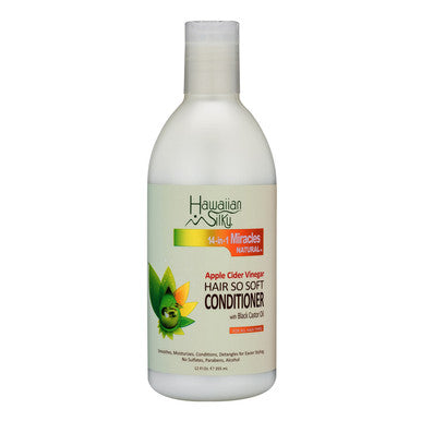 HAWAIIAN SILKY 14 en 1 Miracles Vinaigre de cidre de pomme naturel Après-shampoing cheveux si doux (12 oz)