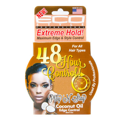 ECO PlaynStay Gel Extreme Hold Edge 48 heures [Huile de noix de coco] (3oz)