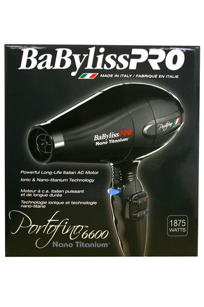 BABYLISS PRO Nano Titanium Portofino Hair Dryer 1875W #BABNT6610NC