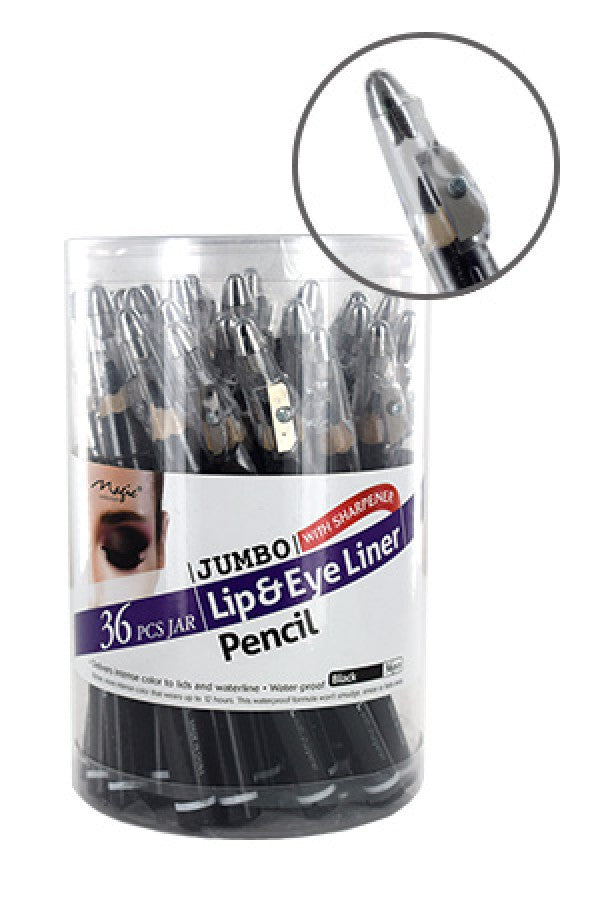 Magic  Jumbo Lip & Eye Liner Pencil w/Sharpener Black M201JAR  -jar
