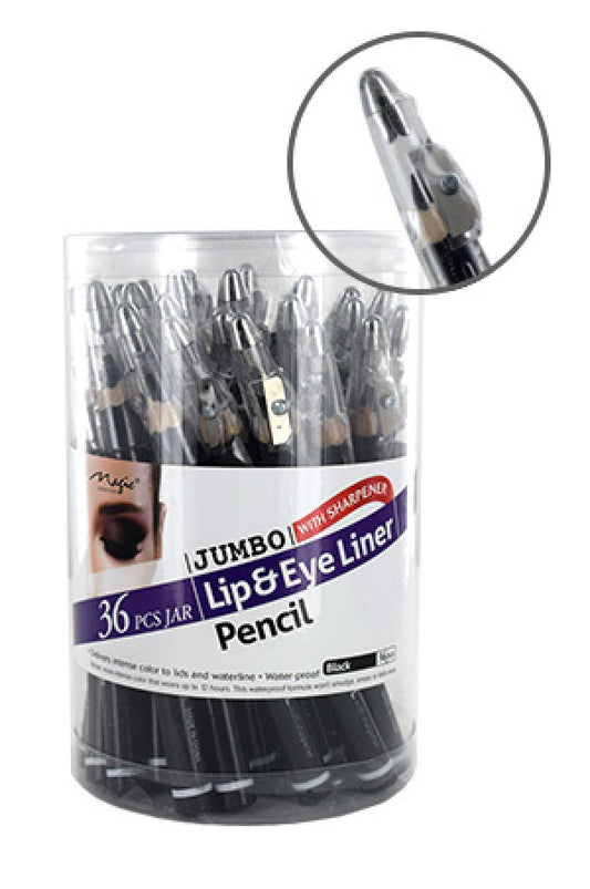 Magic  Jumbo Lip & Eye Liner Pencil w/Sharpener Black M201JAR  -jar