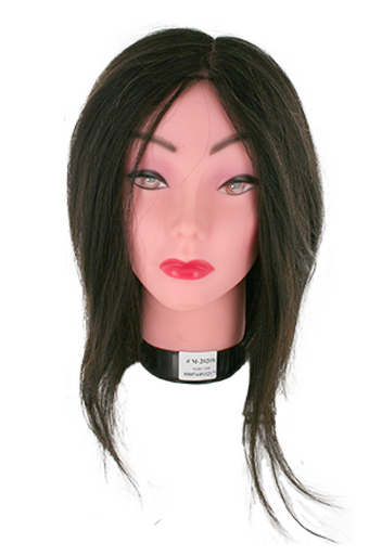 M-2020S Practice Mannequin Human Hair White Face 1B (8-11")