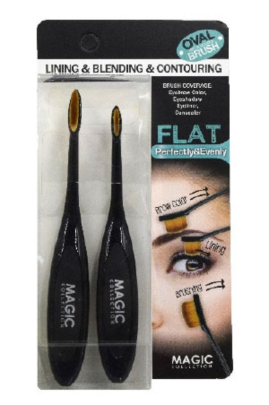 Magic-MT0003F Oval Blend&Contour Brush-Flat 2pc(12pc/ds)-ds