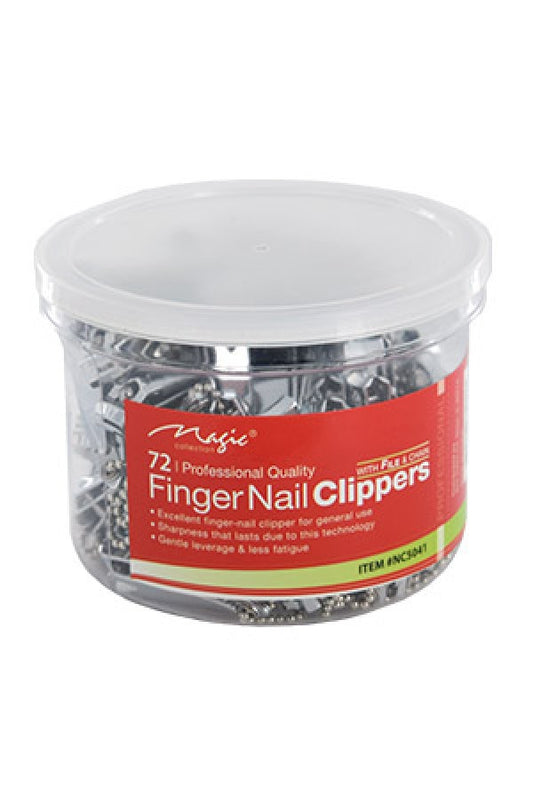 Magic- NC5041 Finger Nail Clipper w/ File & Chain (72 pc /jar) -jar