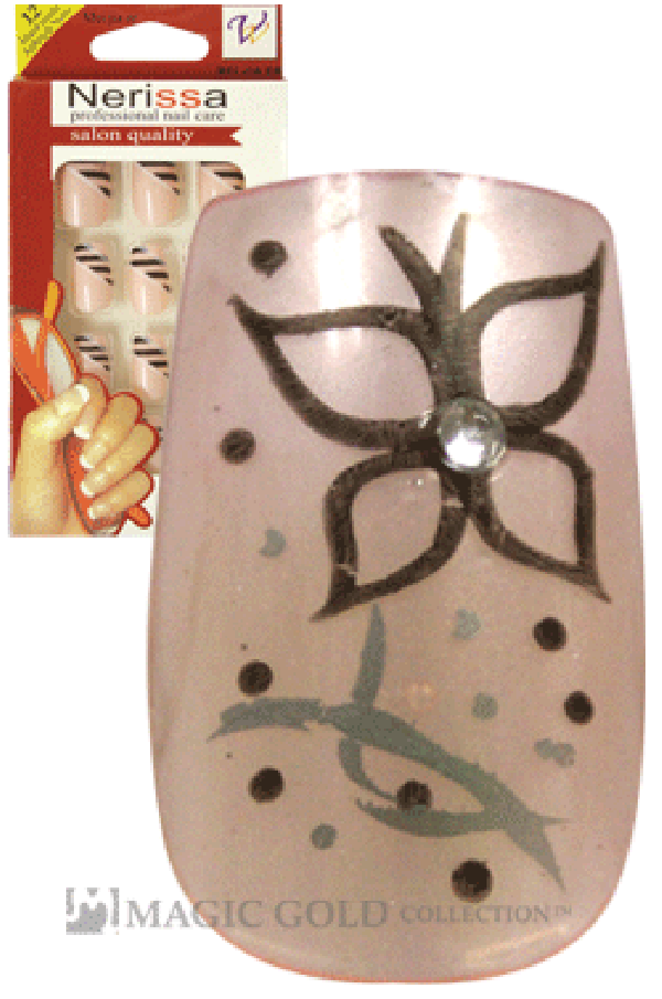 Nerissa- Hand-Made Air Brush Nails(NE038/12pcs) -pc