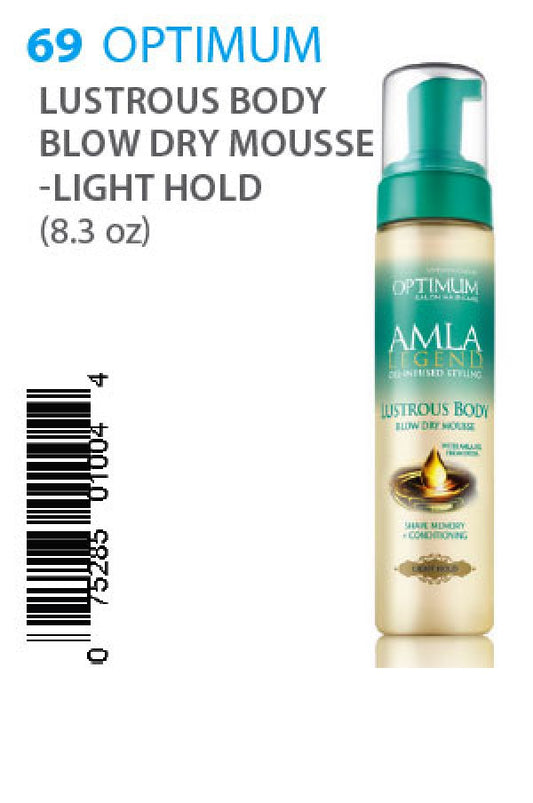 Optimum-69 Amla Lustrous Body Blow Dry Mousse-Light Hold 8.3oz