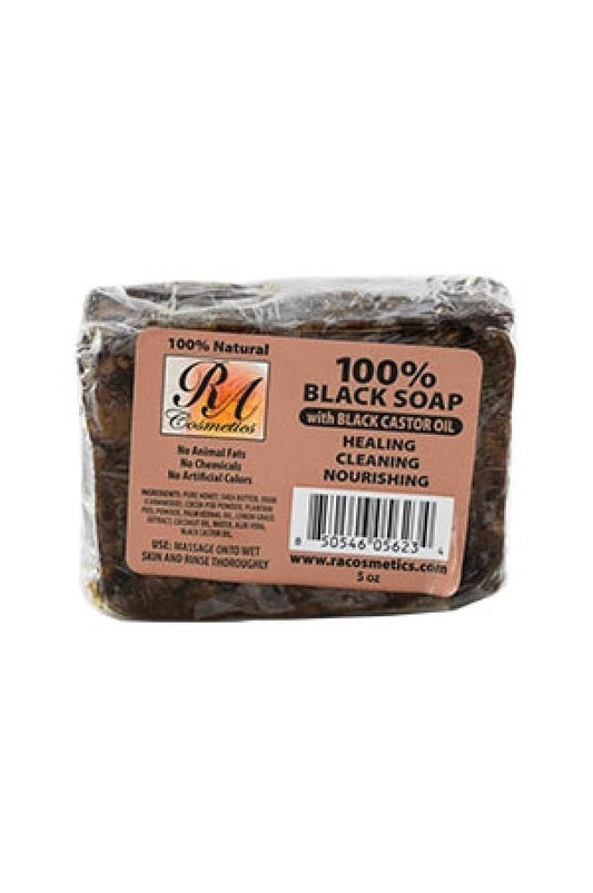 RA Cosmetics-35 Black Soap Bar w/ Black Caster Oil (5 oz)