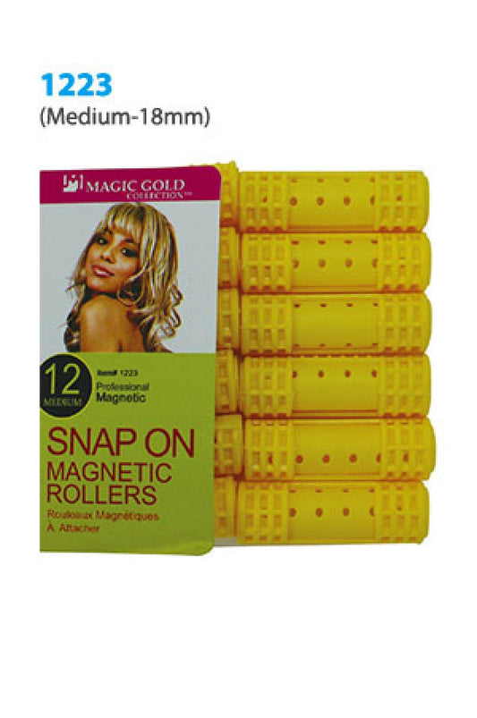 1223/0518 Snap On Magnetic Roller 12pc (M/18mm/Yellow) -pk