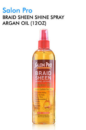 Salon Pro-68 Braid Sheen Shine Spray Argan Oil (12oz)