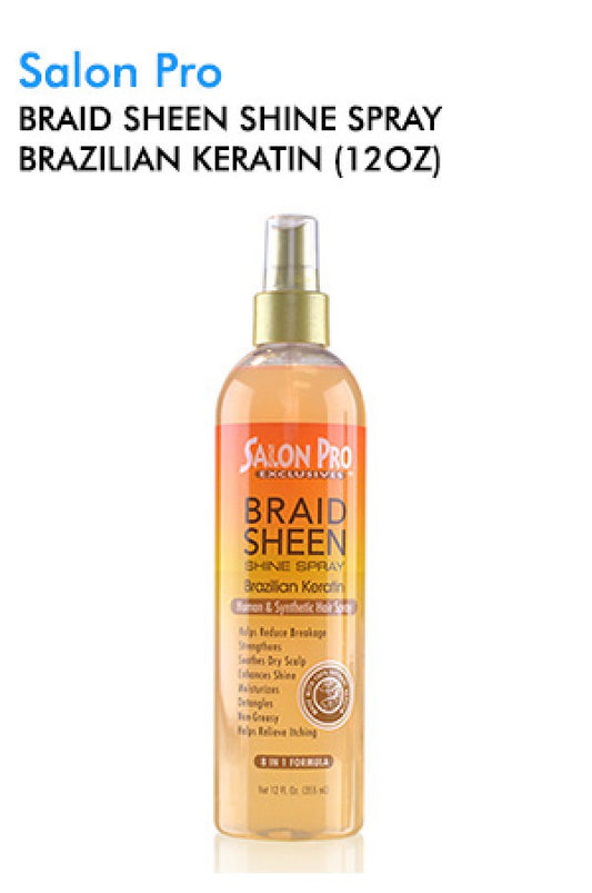 Salon Pro-69 Braid Sheen Shine Spray Brazilian Keratin (12oz)