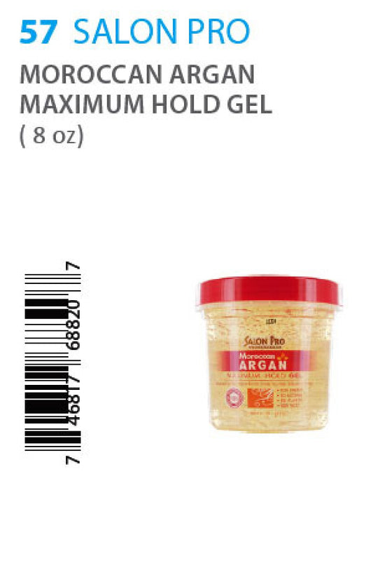 Salon Pro-57 Moroccan Argan Maximum Hold Gel (8oz)