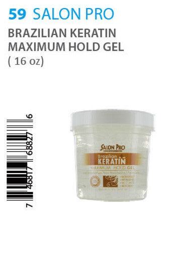 Gel à tenue maximale à la kératine brésilienne Salon Pro-59 (16oz)