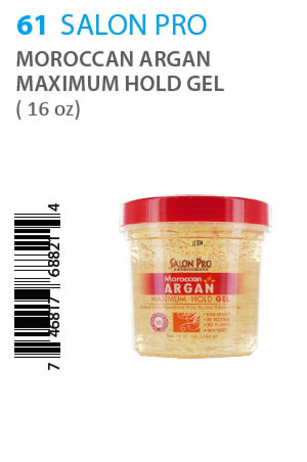 Salon Pro-61 Moroccan Argan Maximum Hold Gel (16oz)