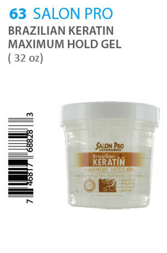 Salon Pro-63 Brazilian Keratin Maximum Hold Gel (32oz)