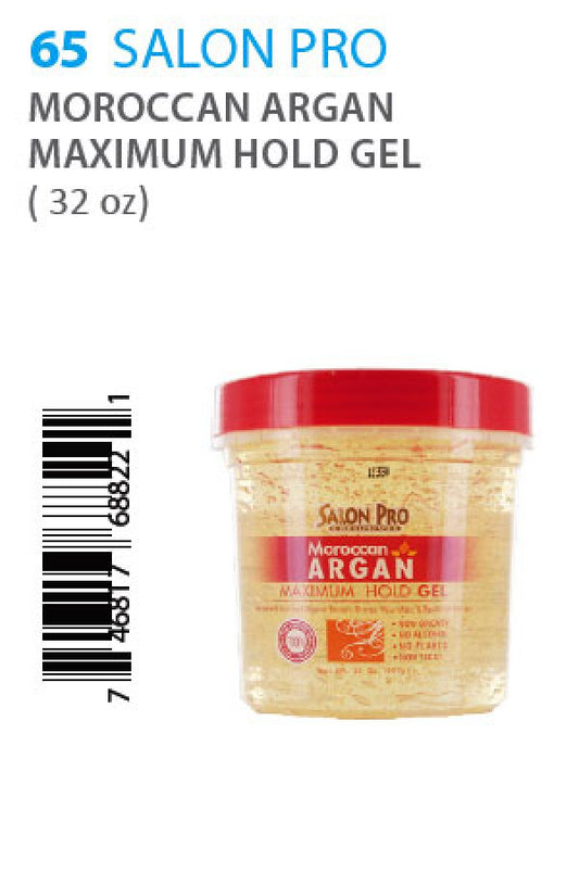 Salon Pro-65 Moroccan Argan Maximum Hold Gel (32oz)