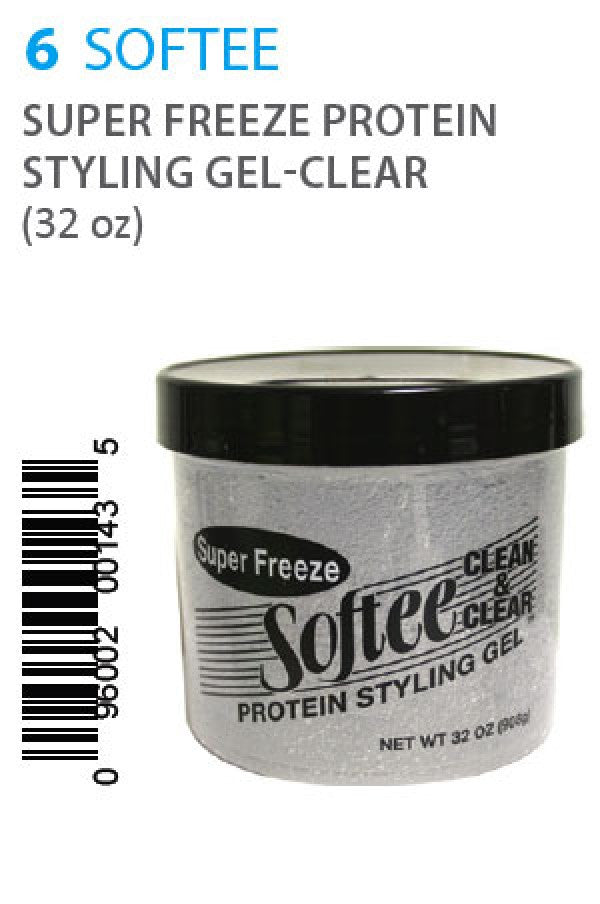 Softee-6 Super Freeze Protein Styling Gel  (Clear) -32oz