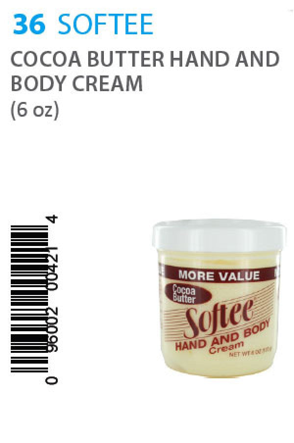 Softee-box36 Cocoa Butter Hand And Body Cream -6oz