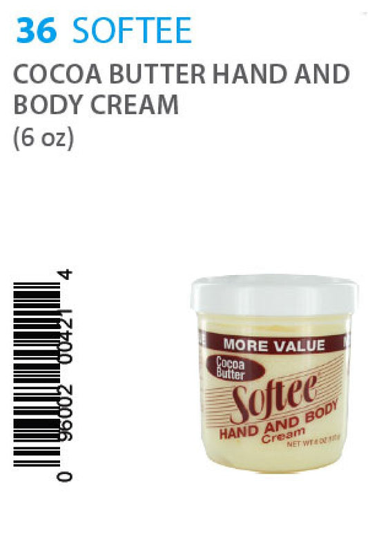 Softee-box36 Cocoa Butter Hand And Body Cream -6oz