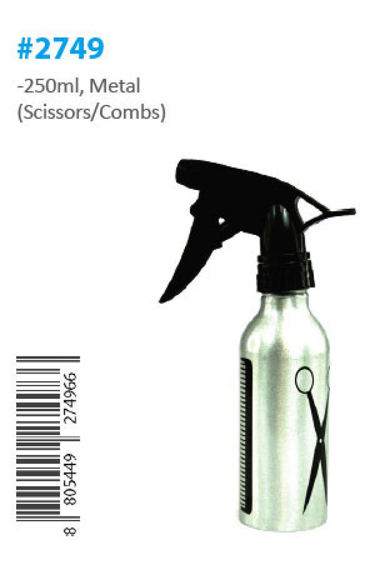 2749 Spray Bottle (250ml/Metal/Scissors/Combs) -pc