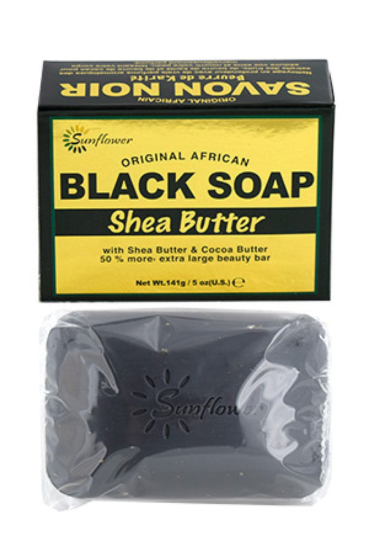 Sunflower-41 Original African Black Soap - Shea Butter (5 oz)