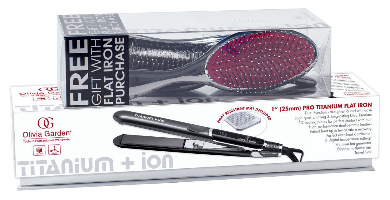 Olivia Garden Titanium+ion Flat Iron with FREE GIFT