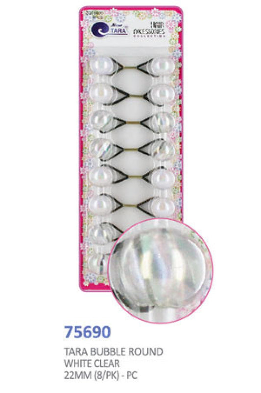 Tara Bubble 75690 Tara Bubble Round White Clear 22mm (8/pk) -PC