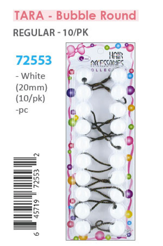 Tara Bubble Round 72553 White 20mm  10/pk -pc