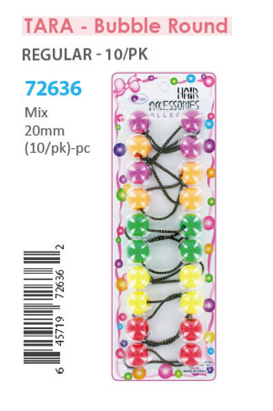 Tara Bubble Round 72636 Vio,Or,Gr,Ye,Re 10/pk -pc