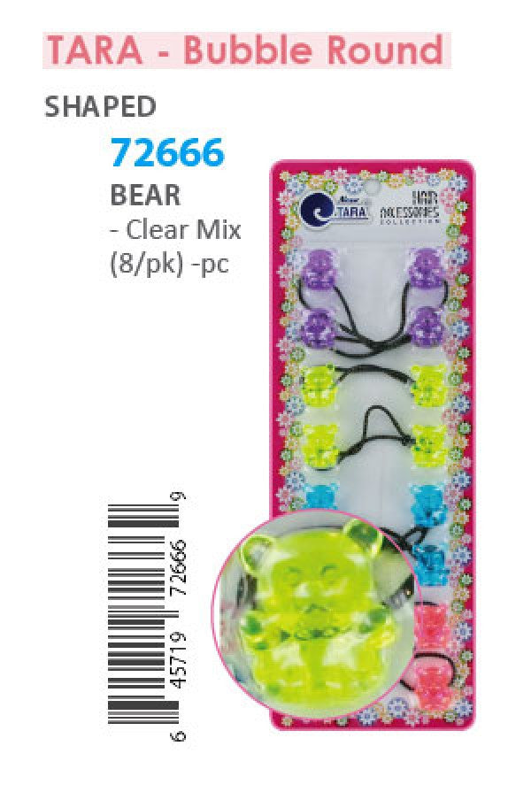 Tara Bubble Bear 72666 Clear Mix 8/pk -pc
